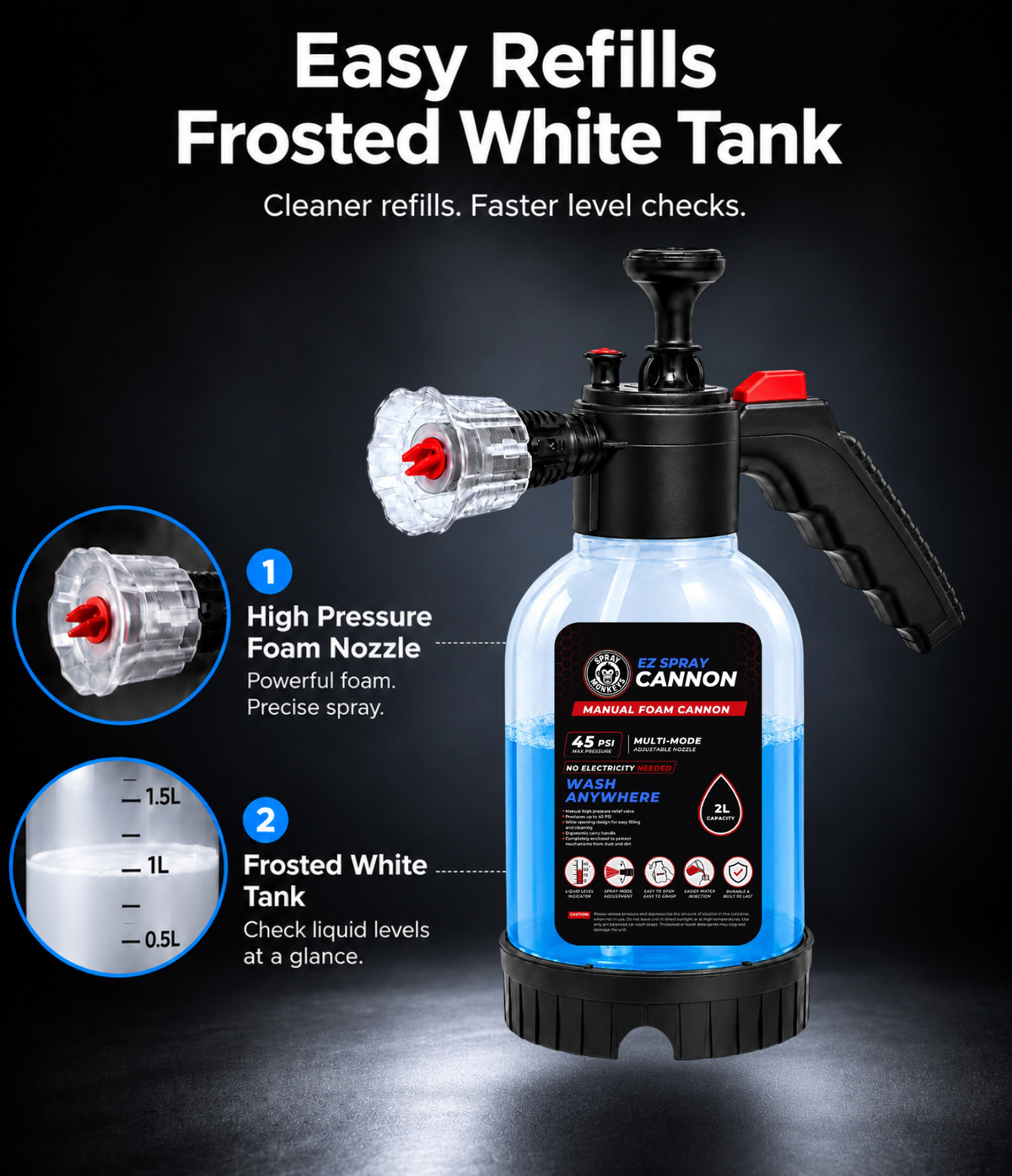 EZ Spray Foam Cannon with 1200GSM Microfiber Cloth