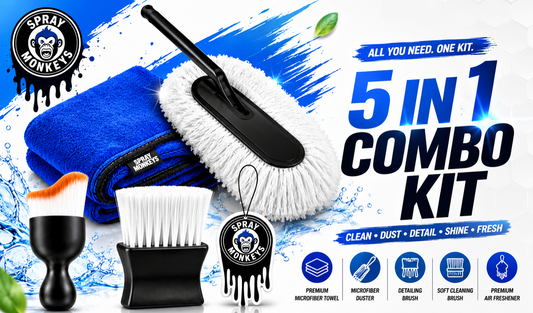 SprayMonkey 5-in-1 Car Care Kit: Your All-in-One Vehicle Cleaning Solution