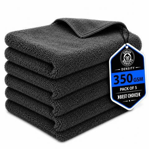 SprayMonkeys 350Gsm Ez Wave Microfiber Cloth  - 5 Pack (Grey)
