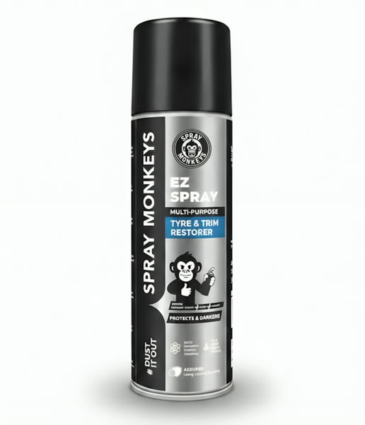 Spraymonkeys EZ Spray Tyre & Trim Restorer with Microfiber Cloth (160ml Spray + Cloth)