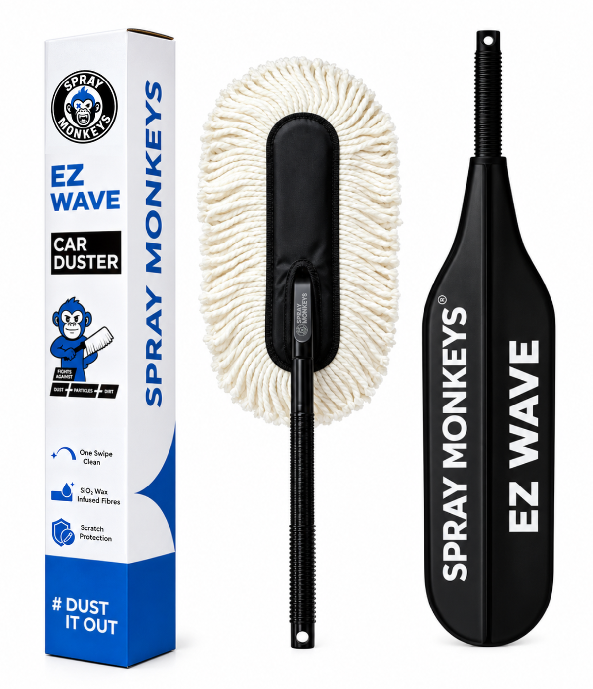 SprayMonkeys EZ Wave Car Duster with Ceramic Wax infused (1 Pack)