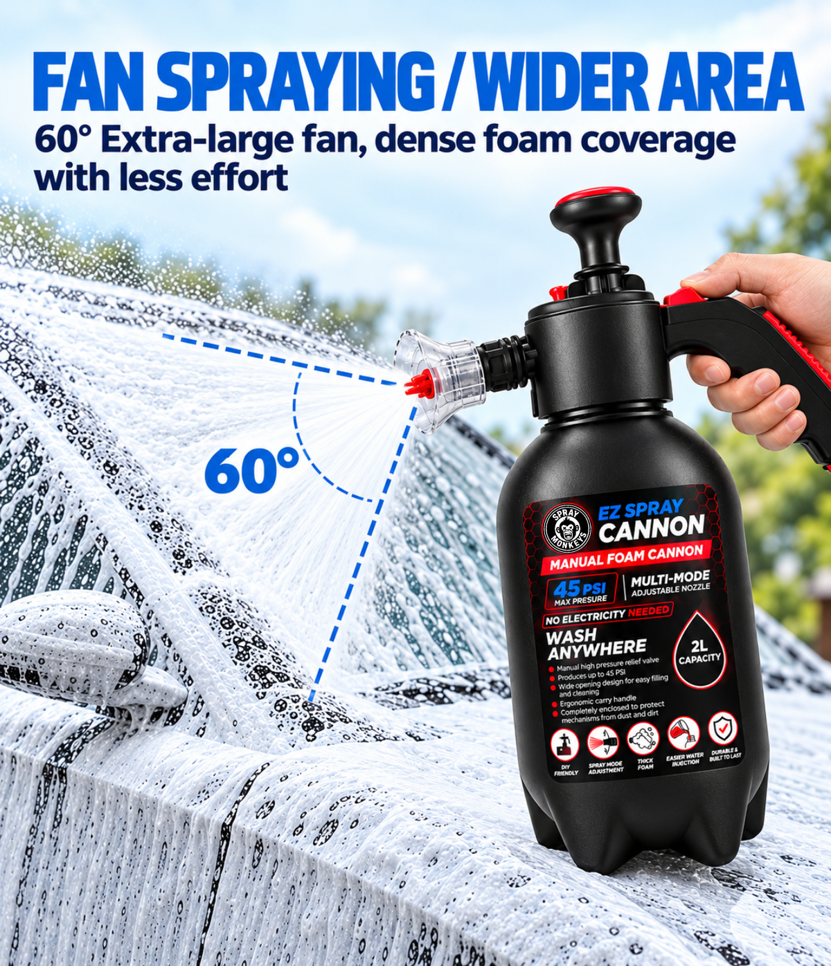 EZ Spray Foam Cannon with 550 GSM Microfiber Cloth