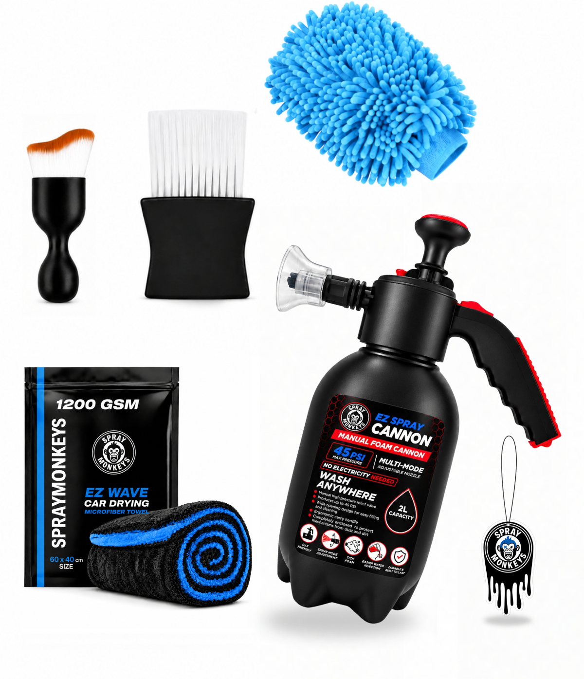 Ultimate 6 IN 1 EZ Spray Foam Cannon Combo Kit for Car and Bike Care