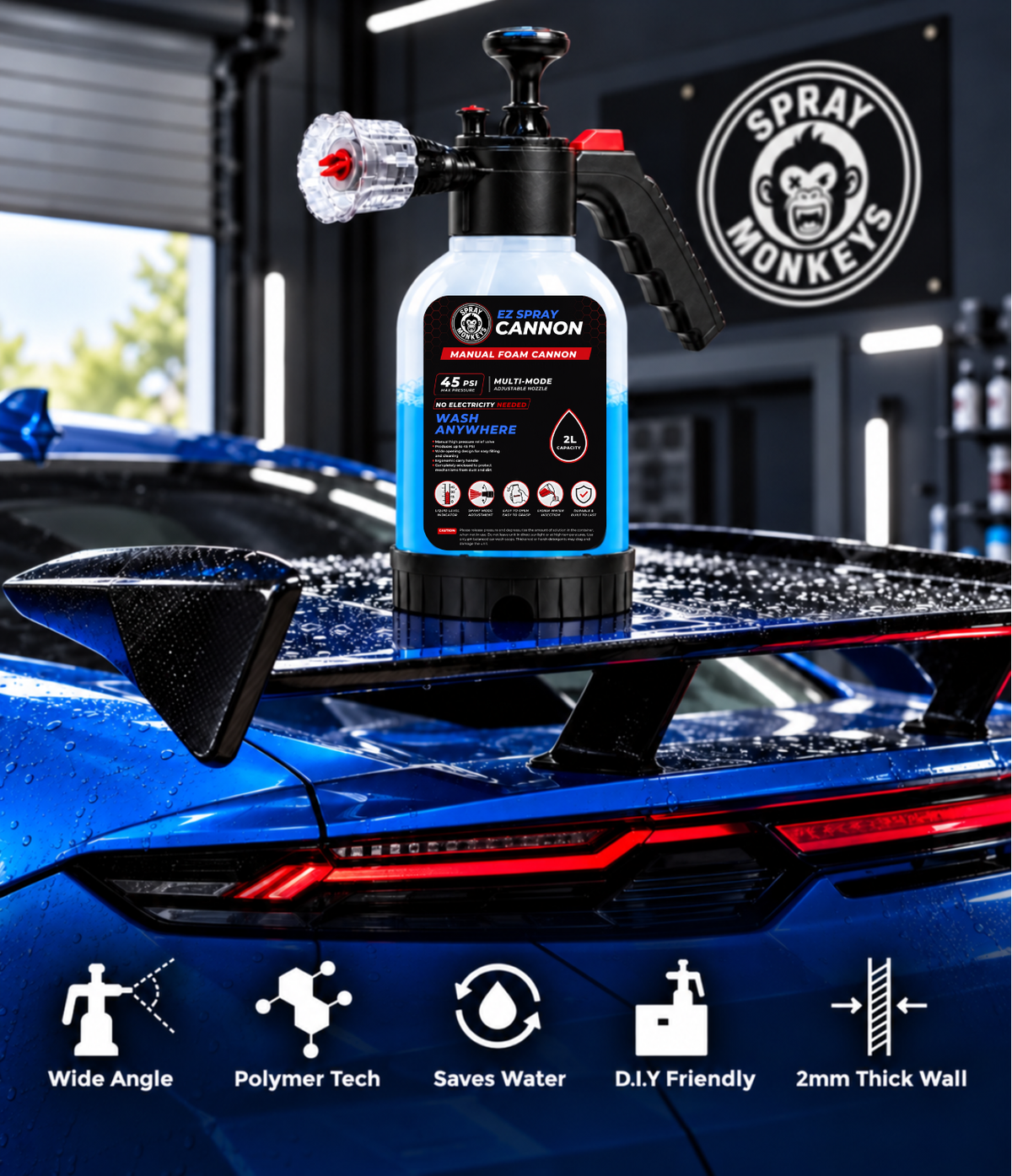 EZ Spray Foam Cannon with 550 GSM Microfiber Cloth