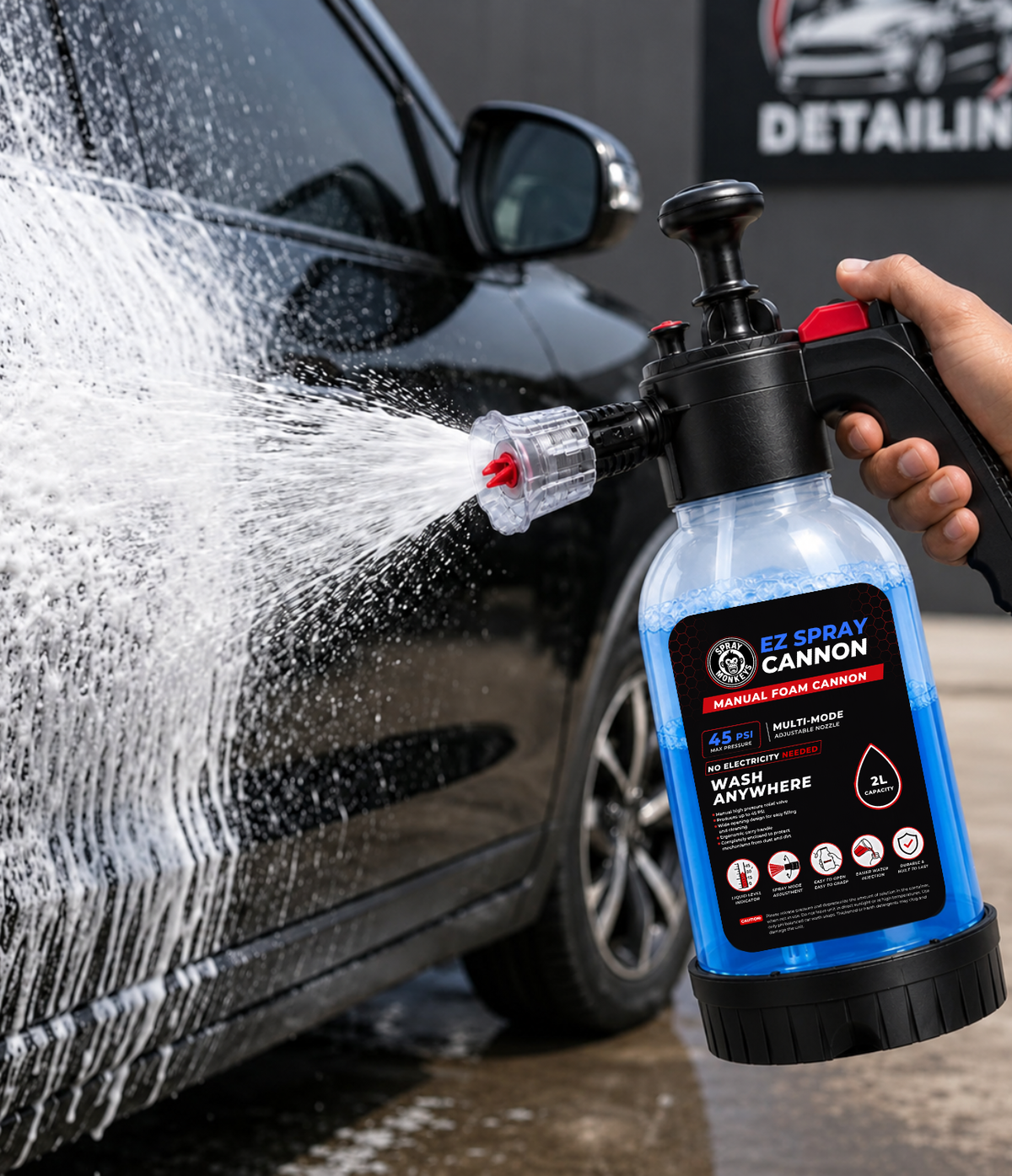 EZ Spray Foam Cannon with 1200GSM Microfiber Cloth