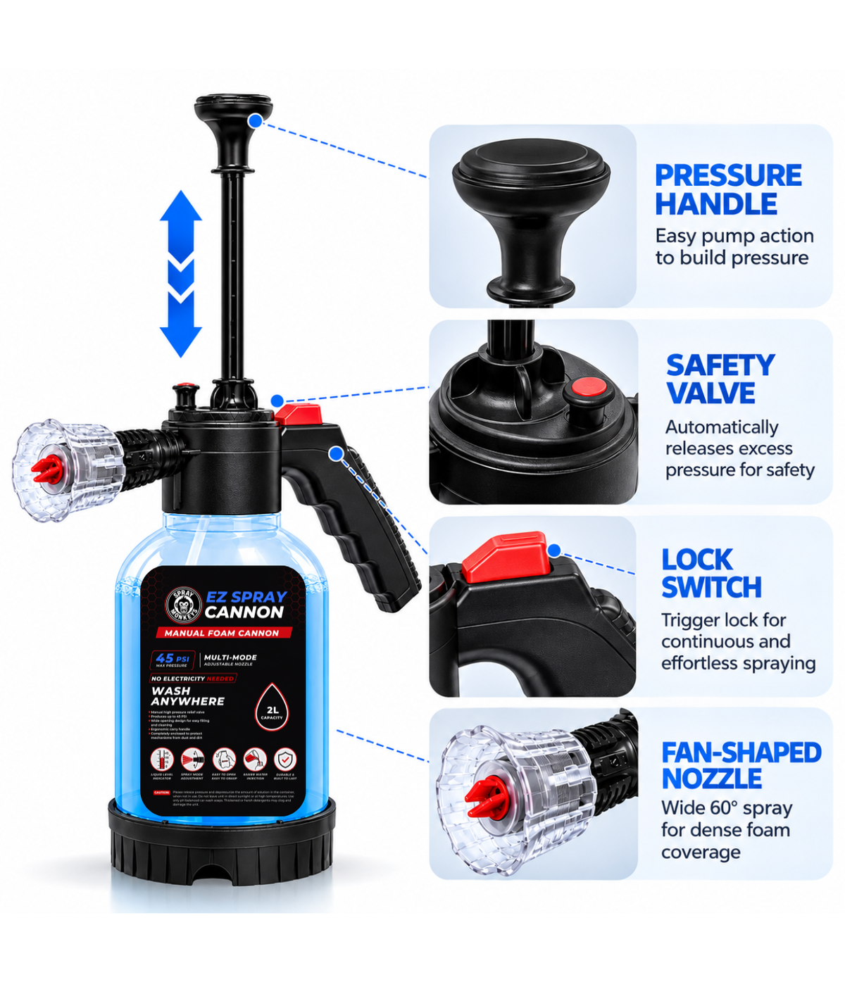 EZ Spray Foam Cannon with 550 GSM Microfiber Cloth