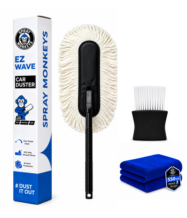 Ez Wave Car Duster with 550Gsm 2Pcs Edgeless Cloth
