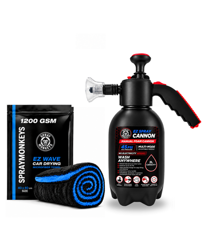 EZ Spray Foam Cannon with 1200GSM Microfiber Cloth