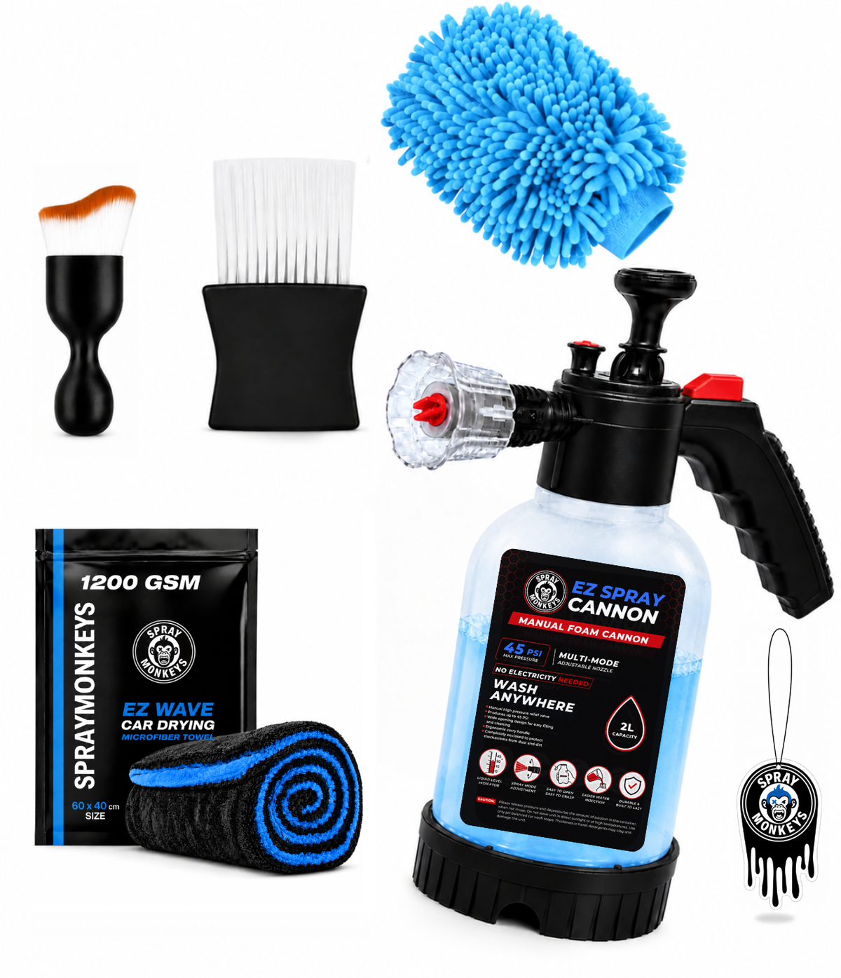 Ultimate 6 IN 1 EZ Spray Foam Cannon Combo Kit for Car and Bike Care