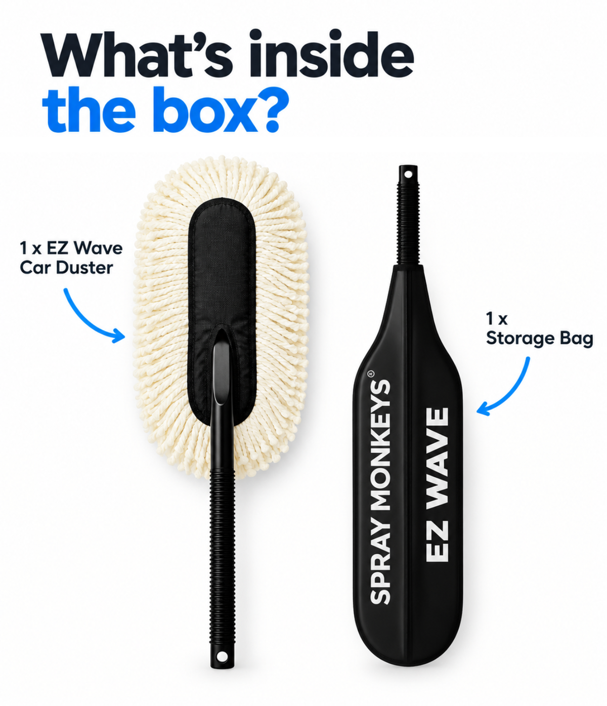 SprayMonkeys EZ Wave Car Duster with Ceramic Wax infused (1 Pack)